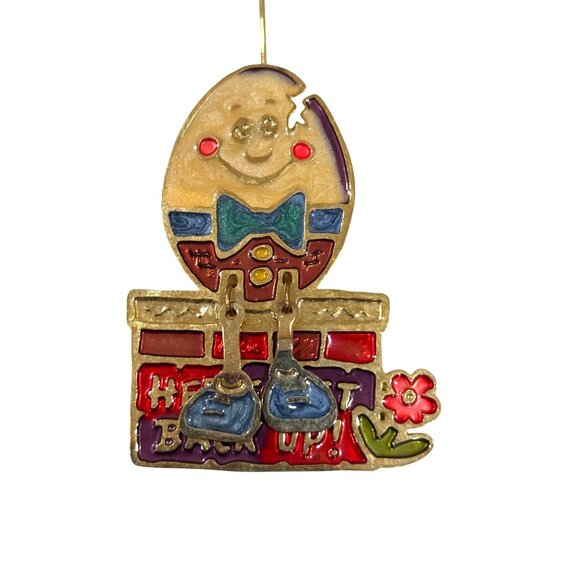 Marked 'Two Hands" Humpty Dumpty "Heroes Get Back Up!" Articulating Legs Enamel - Picture 1 of 8